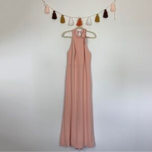 After Six Bow Neck Open Back Trumpet Gown Pink Size 12